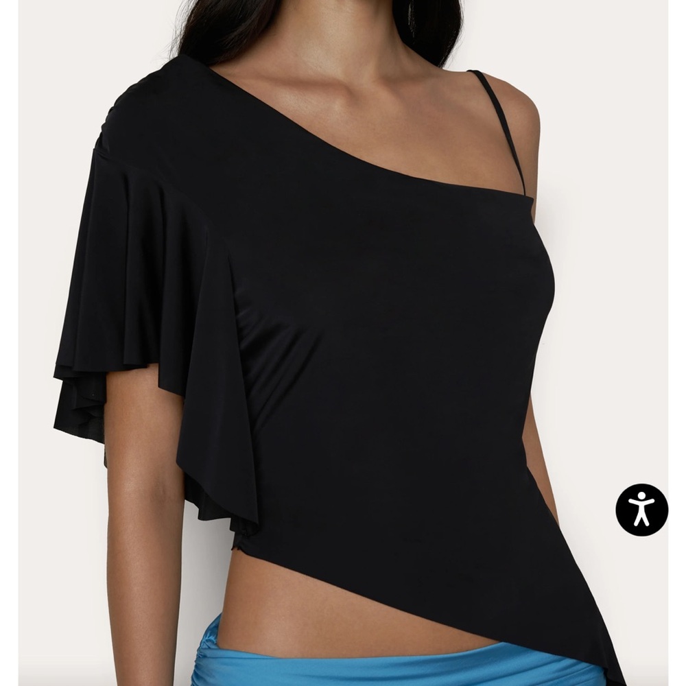 Black 1 shoulder top